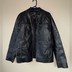 Black Rivet G-III Black Faux Leather Polyvinyl Jacket - Size Medium